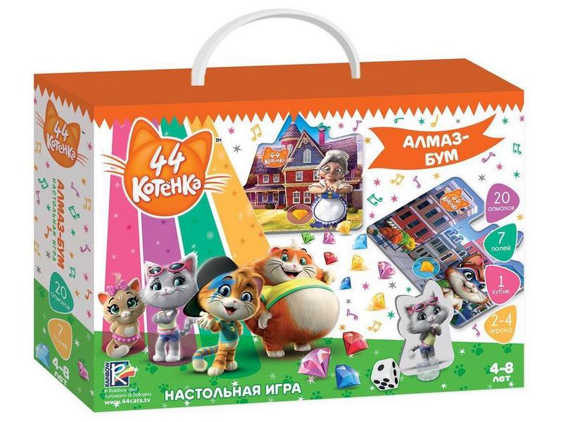 Настольная игра "44 Котенка. Алмаз-Бум" 28 дет. в кор.