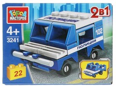 73239 [3241-KK]Конструктор 2 в 1 «ПОЛИЦЕЙСКАЯ МАШИНА» 22 дет. в кор. 3241-KK