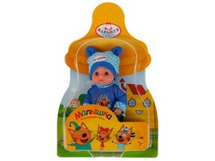 73260 [Y15BD-3C-BL-RU]Пупс функциональный 15 см «Три Кота» (пьет, писает) с аксесс. на планшете Y15BD-3C-BL-RU