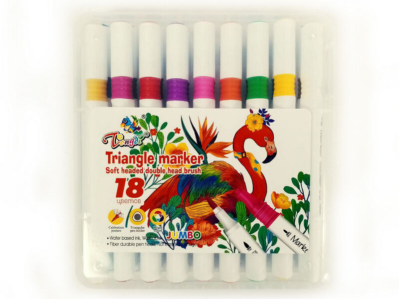 Купить оптом Набор маркеров двусторонних для скетчинга 18 цветов в Луганске