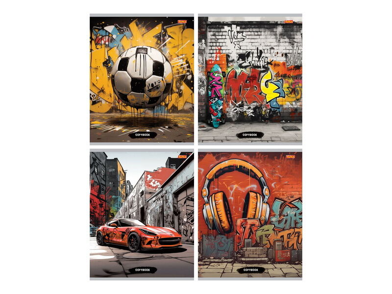 Тетрадь 36л КЛЕТКА «ГОРОДСКОЙ МИКС» (цвет. мелов. обл., второй блок)