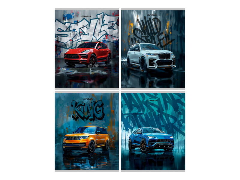 Купить оптом Тетрадь 96л «МАШИНЫ И ГРАФФИТИ» (цвет. мелов. обл.) в Луганске