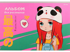 73710 [08-5101]Альбом для рисования А4 8л «ЮНАЯ ХУДОЖНИЦА» (скрепка, лен, офсет)