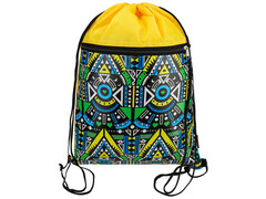 Мешок для обуви 1 отделение с карманом ОРНАМЕНТ ЗЕЛЕНЫЙ