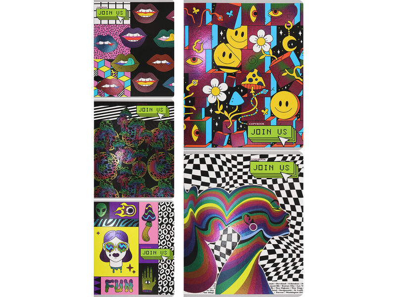 Купить оптом Тетрадь 48л КЛЕТКА «ЯРКИЕ КОЛЛАЖИ» (цвет. мелов. обл.) в Луганске