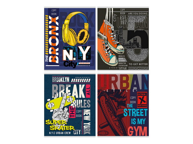 Тетрадь 96л КЛЕТКА «ДУХ УЛИЦ» (цвет. мелов. обл., второй блок)