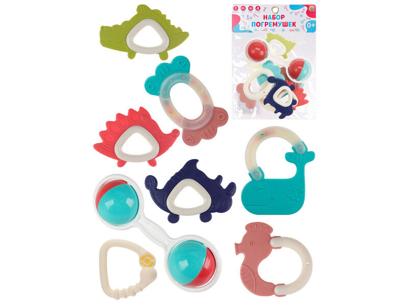 Набор погремушек "Веселые звуки" 8 шт в пак. И-4133