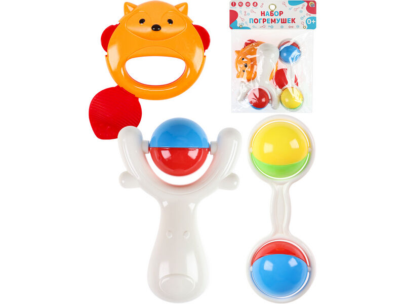 Набор погремушек "Давай играть" 3 шт в пак. И-2284