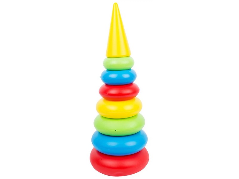 Купить оптом Пирамидка ГИГАНТ. РАДУГА 50 см, 7 колец И-7463 в Луганске