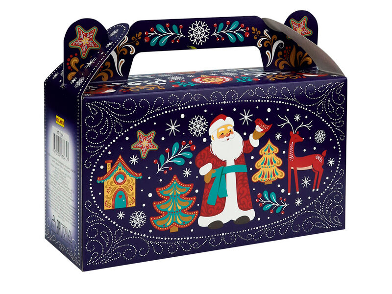 Купить оптом Коробка-сундучок для конфет «Дедушка Мороз и лесные звери» 500г ПП-7764 в Луганске