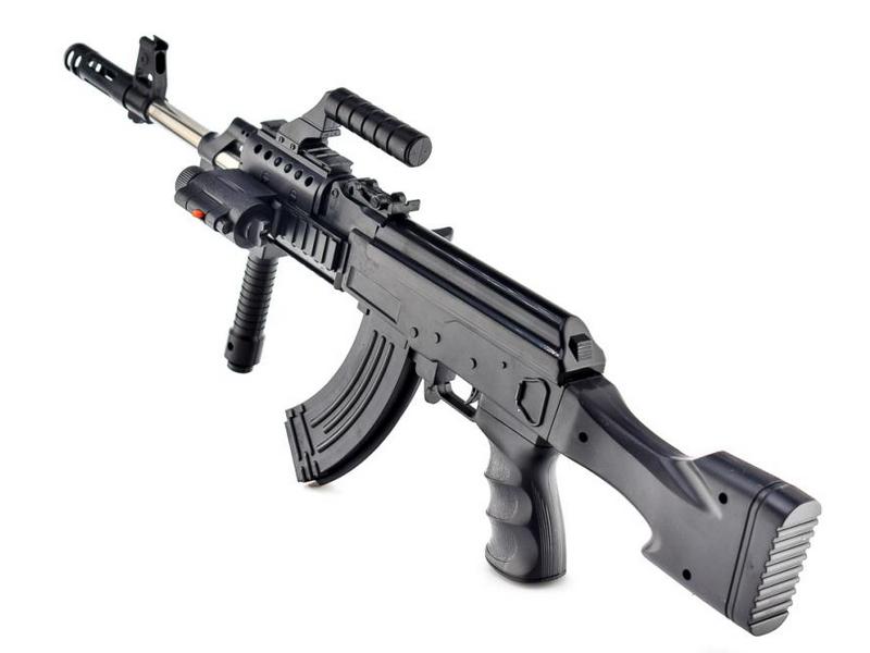 Автомат пневматический АК-47 пластик с лазером 47*18*6 см в кор. 0807F