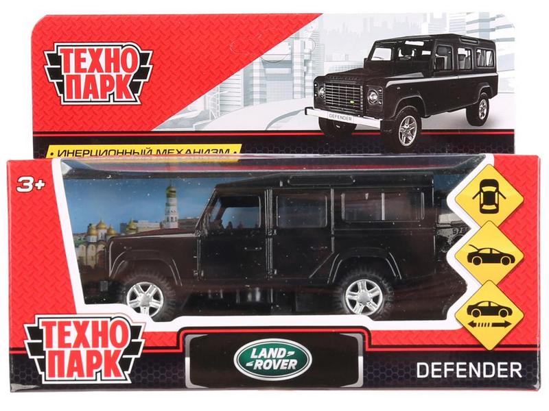 Технопарк. Машина «LAND ROVER DEFENDER» металл. инерц. 12 см (открыв. двери, багажник) черный