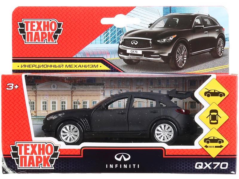 Технопарк. Машина «INFINITI QX70» металл. инерц. 12 см (открыв. двери, багажник) черный матовый