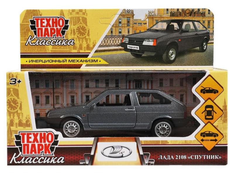 Технопарк. Машина «LADA-2108 "СПУТНИК" металл. инерц. 12 см (открыв. двери, багажник) серый