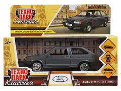 Технопарк. Машина «LADA-2108 "СПУТНИК" металл. инерц. 12 см (открыв. двери, багажник) серый