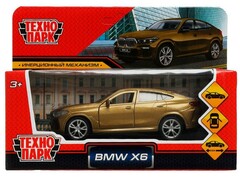74455 [X6-12MAT-BG]Технопарк. Машина «BMW X6» металл. инерц. 12 см (открыв. двери, багажник) бежевый