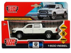 74458 [RAM1500-13-WH]Технопарк. Машина «DODGE RAM 1500 REBEL» металл. инерц. 13 см (открыв. двери, багажник) белый