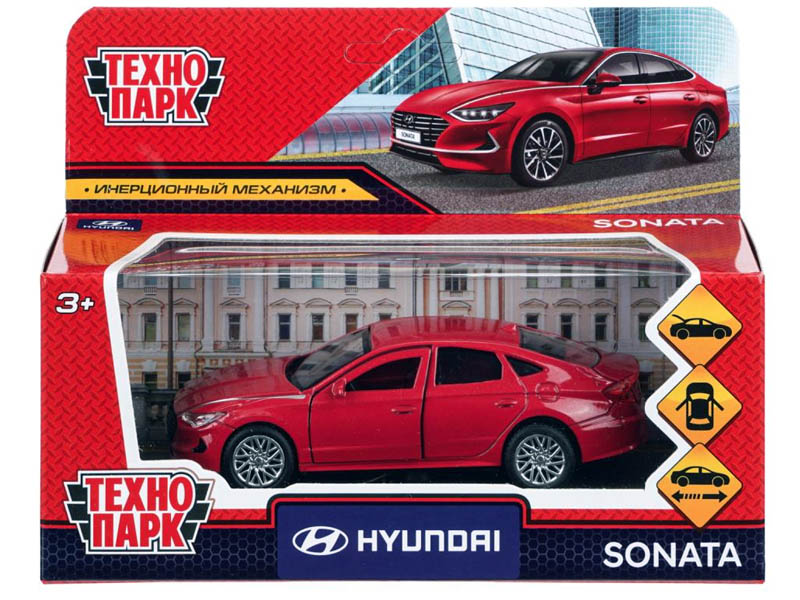 Купить оптом Технопарк. Машина «HYUNDAI SONATA» металл. инерц. 12 см (открыв. двери, багажник) красный в Луганске