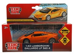 74464 [67324]Технопарк. Машина «LAMBORHNINI gallardo lp560-4» металл. инерц. 11 см (открыв. двери) оранжевый