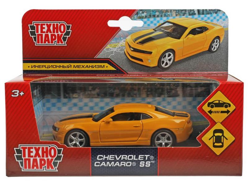Технопарк. Машина «CHEVROLET CAMARO» металл. инерц. 11 см (открыв. двери) желтый