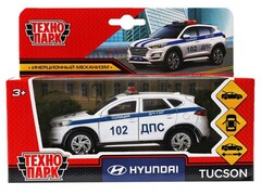 74470 [TUCSON-12POL-WH]Технопарк. Машина «HYUNDAI TUCSON ПОЛИЦИЯ» металл. инерц. 12 см (открыв. двери, багажник) белый