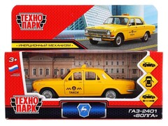 Технопарк. Машина «ГАЗ-2401 ВОЛГА ТАКСИ» металл. инерц. 12 см (открыв. двери, багажник)