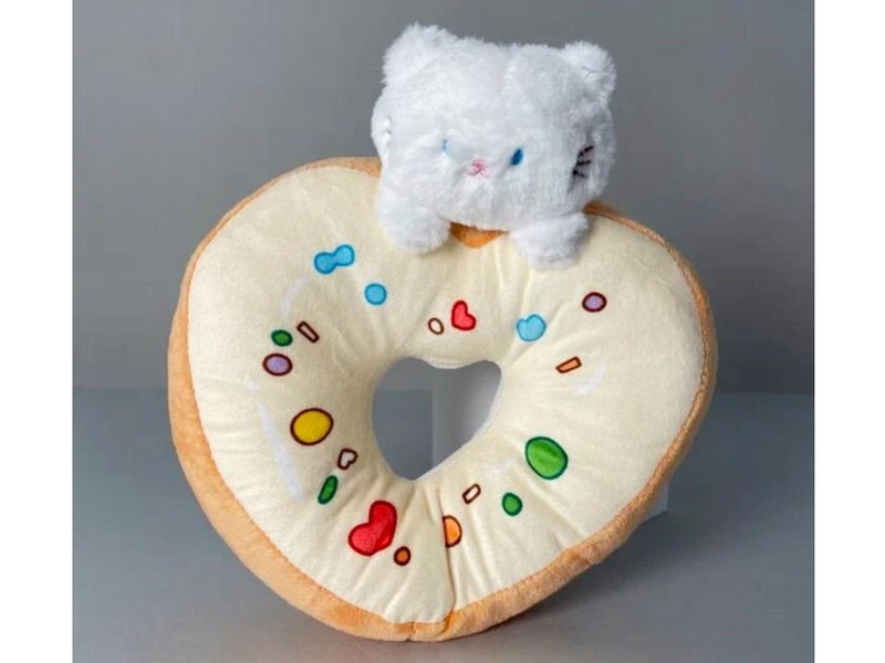 Мягкая игрушка "Cat donut" white 20 см