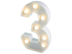 Световая фигура Цифра «3» 21 см белый