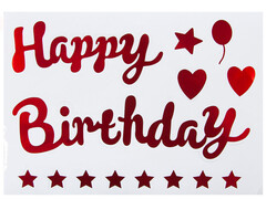 Наклейка «Happy Birthday» (звездопад) 19,5*27 см