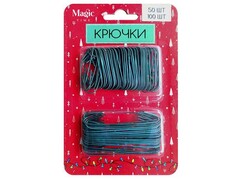 74853 [92283]Крючки ЗЕЛЕНЫЕ из стальной проволоки 4 см, 6,2 см (150шт/уп) 92283