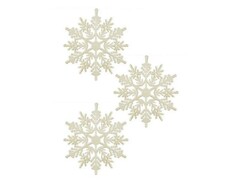 74876 [90804]Набор подвесок БЕЛАЯ СНЕЖИНКА из полистирола 7см (3шт/уп) 90804