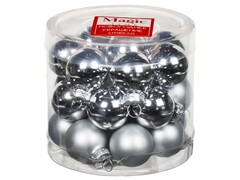 74905 [92657]Набор ШАРЫ СЕРЕБРО из стекла 2,5 см (24шт/уп) 92657