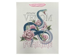 74955 [ППК-3720]Пакет подарочный «ЗМЕЯ С РОЗАМИ» 26*32*10 см (мат. лам., глиттер) ППК-3720