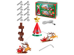 Верхушка на ёлку "Волшебные сани" 14,3*45,7*30,9 см (свет, звук, USB) в кор. НУ-8028