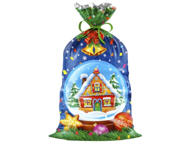 Купить оптом Пакет фольгированный «Снежный шар» 20*35 см в Луганске