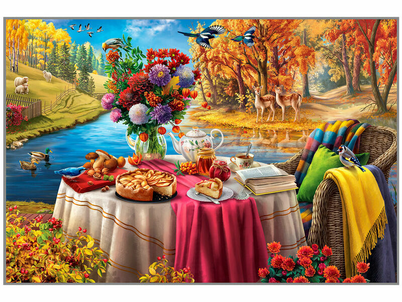 Холст с красками 30х40 см по номерам. НАТЮРМОРТ В ОСЕННЕМ ЛЕСУ