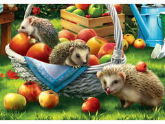 75041 [НД-8527]Алмазная мозаика 22х32 cм СЕМЕЙСТВО ЕЖЕЙ (c подр., с полн. заполн., класс.)
