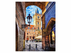 75049 [НД-8569]Алмазная мозаика 30х40 см УЛИЦА СТАРОГО ГОРОДА (c подр., с полн. заполн., класс.)