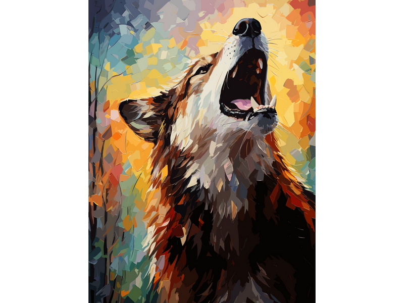 Алмазная мозаика 30х40 см ДИКИЙ ВОЛК (с подр., с полн. заполн., класс.)