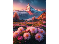 75057 [НД-8894]Алмазная мозаика 30х40 см ГОРНЫЕ ЦВЕТЫ (с подр., с полн. заполн., класс.)