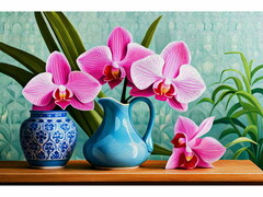 75069 [НД-0565]Алмазная мозаика 30х40 см ЦВЕТЫ ОРХИДЕИ (с подр., с полн. заполн., класс.)