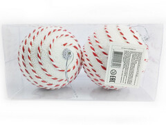 75150&nbsp;[B1008-21]Набор елочных БЕЛЫХ шаров с узором из полистирола 11 см (2шт/уп) B1008-21