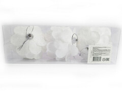 75154 [B1008-25]Набор подвесок ШИШКИ БЕЛЫЕ из текстиля 8 см (3шт/уп) B1008-25