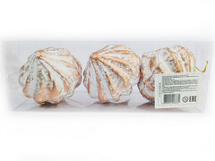 75167 [B1008-38]Набор подвесок СОСУЛЬКИ БЕЛО-БРОНЗОВЫЕ из полистирола 8 см (3шт/уп) B1008-38