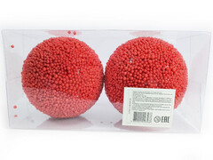 75185 [B1008-56]Набор елочных КРАСНЫХ шаров из полистирола 10см (2шт/уп) B1008-56