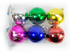 75254 [С-801]Набор елочных разноцветных шаров 7 см (6шт/уп) С-801