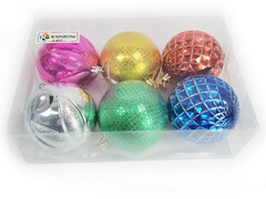 75255 [F-802]Набор елочных разноцветных шаров 7 см (6шт/уп) F-802