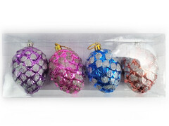 75300 [FZ-3703]Набор елочных подвесок «Шишки» 8 см (4шт/уп) FZ-3703