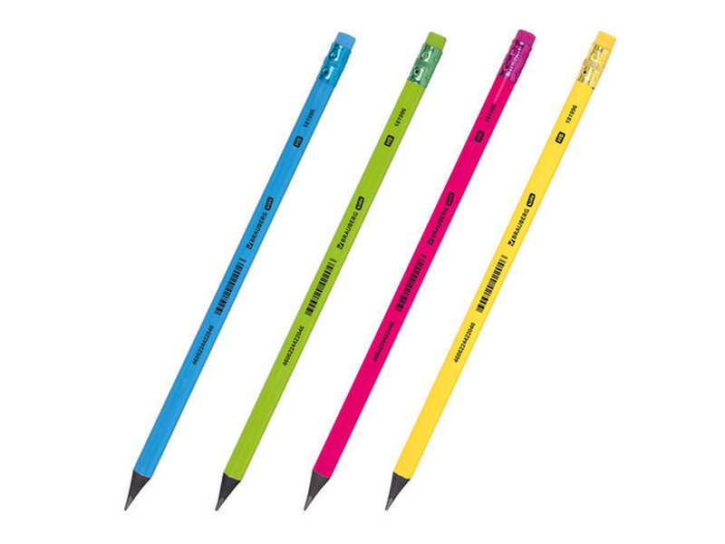 Карандаш ч/г заточенный с ластиком «BRAUBERG KIDS» (HB, трехгранный, черное дерево) 181996