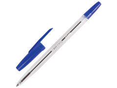 Ручка шариковая «BRAUBERG Line» прозрачный корпус 1 мм СИНЯЯ (50шт/уп)